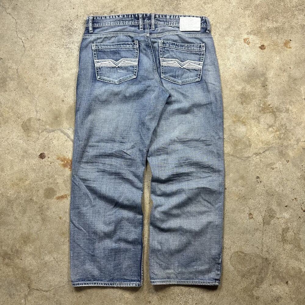 Vintage Y2K Helix Blue Denim Loose Straight Jeans Size 34x30